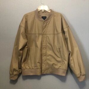 Knightsbridge Bomber Jacket Mens L Large Vintage khaki tan y2k 1990s 1980s EUC